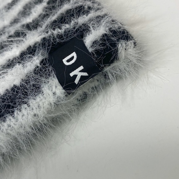 DKNY Fuzzy Animal Print Beanie Hat and Scarf Set - Picture 10 of 15